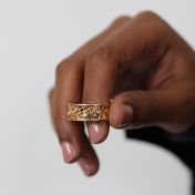 ファミリールーツ誕生石リング　[18Kゴールドメッキ]