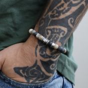 ファミリーツリーピカソジャスパーメンズ名入れブレスレット