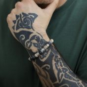 ファミリーツリーピカソジャスパーメンズ名入れブレスレット