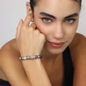 ファミリーツリー レディース名入れブレスレット・ ピカソジャスパー ストーン［スターリングシルバー］