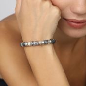 ファミリーツリー レディース名入れブレスレット・ ピカソジャスパー ストーン［スターリングシルバー］