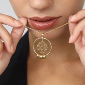 ファミリーツリー名入れネックレス　[18Kゴールドメッキ]