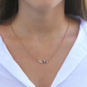 愛の流れ誕生石ネックレス［ローズゴールドメッキ］