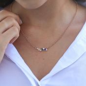 愛の流れ誕生石ネックレス［ローズゴールドメッキ］