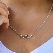 愛の流れ誕生石ネックレス［スターリングシルバー］