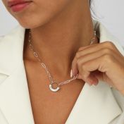 エイミーサークルリンクチェーン名入れネックレス［スターリングシルバー］