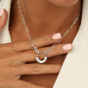 エイミーサークルリンクチェーン名入れネックレス［スターリングシルバー］