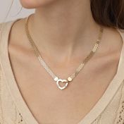 心の絆のミラノチェーン名入れネックレス［１８Kゴールドメッキ］