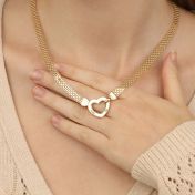 心の絆のミラノチェーン名入れネックレス［１８Kゴールドメッキ］