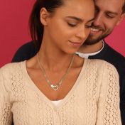 心の絆のミラノチェーン名入れネックレス［１８Kゴールドメッキ］