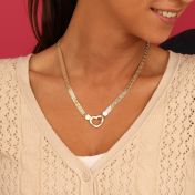 心の絆のミラノチェーン名入れネックレス［１８Kゴールドメッキ］