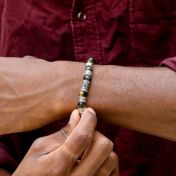 Evil eye men's bead bracelet - Green Tiger eye beaded bracelet