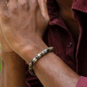 ハムサグリーンタイガー・メンズ名入れブレスレット