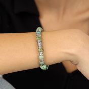 コンパストルコ石レーデイス名入れブレスレット［スターリングシルバー］