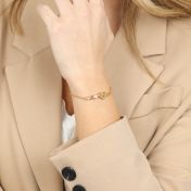 心の絆誕生石ブレスレット[１８Kゴールドメッキ]