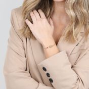 心の絆誕生石ブレスレット[１８Kゴールドメッキ]