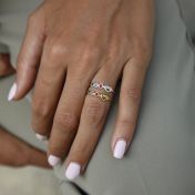 心の絆誕生石リング・ハート　[18Kゴールドメッキ]