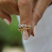 心の絆誕生石リング　[18Kゴールドヴェルメイユ]