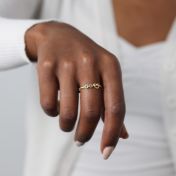 心の絆誕生石リング・ハート　[18Kゴールドメッキ]