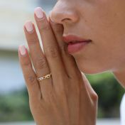 心の絆誕生石リング・ハート　[18Kゴールドメッキ]