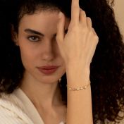 魔法のスターズ誕生石ハートブレスレット［１８Kゴールドメッキ］