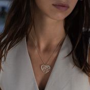 心の絆の場所の地図ネックレス [スターリングシルバー］