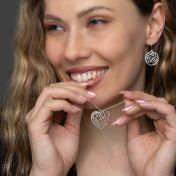 心の絆の場所の地図ネックレス [スターリングシルバー］