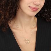 クローバーハートビート刻印ネックレス［１８Kゴールドヴェルメイユ］