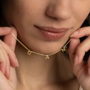 ヘレナイニシャルネックレス［１８Kゴールドメッキ］