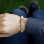 ヘマタイト メンズ名入れブレスレット