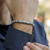 ヘマタイト メンズ名入れブレスレット