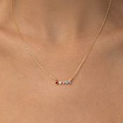 タリサ・スターズ誕生石ネックレス・横　[18Kゴールドメッキ]