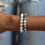 ハウライト レディーズ 名入れブレスレット [スターリングシルバー]