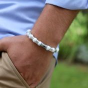 イーヴルアイハウライトメンズ名入れブレスレット 