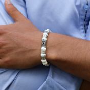 イーヴルアイハウライトメンズ名入れブレスレット 