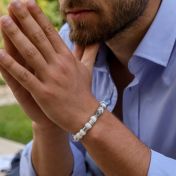 イーヴルアイハウライトメンズ名入れブレスレット 