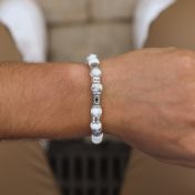 イーヴルアイハウライトメンズ名入れブレスレット 