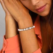 イーヴルアイハウライト レディーズ 名入れブレスレット [スターリングシルバー]