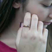 タリサ・スターズ誕生石リング[ゴールドメッキ]