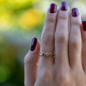 タリサ・スターズ誕生石リング[ゴールドメッキ]