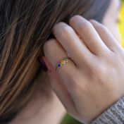 タリサ・スターズ誕生石リング[ゴールドメッキ]