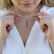 タリサ・スカイ誕生石ネックレス［18Kローズゴールドメッキ]