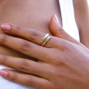 白鳥の名入れリング・2つの名前 [１８Kゴールドメッキ]