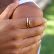 白鳥の名入れリング・2つの名前 [１８Kゴールドメッキ]