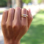 白鳥の名入れリング・2つの名前 [１８Kゴールドメッキ]