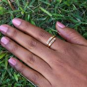 白鳥の名入れリング・2つの名前 [１８Kゴールドメッキ]