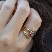 タイヨウチョウ科誕生石リング [ゴールドメッキ]