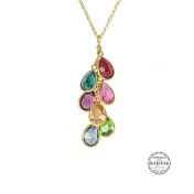 魔法の雨粒誕生石ネックレス[18Kゴールドヴェルメイユ]