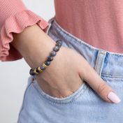 ラブラドライト レディーズ 名入れブレスレット [１８Kゴールドヴェルメイユ]