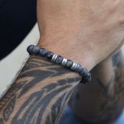 ラブラドライトメンズ名入れブレスレット